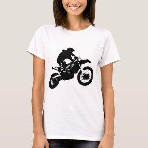 白黒アポップ・アートのートモトクロスモトキュールスポーツ Tシャツ