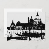 白黒アポップ・アートのートヴェネツィアイタリア旅行はがき ポストカード (正面/裏面)