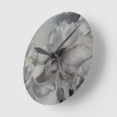 白黒アマリリス壁時計 ラウンド壁時計 (傾斜)