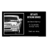 白黒アメリカのマッスルカー車の マグネット名刺 (正面)