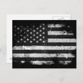 白黒アメリカグランジ国旗 ポストカード (正面/裏面)