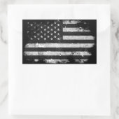 白黒アメリカグランジ国旗 長方形シール (バッグ)