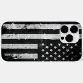 白黒アメリカグランジ国旗 Case-Mate iPhoneケース (裏面 (横))