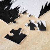 白黒アメリカンハゲワシアポップ・アートのート ジグソーパズル (側面)