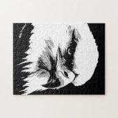 白黒アメリカンハゲワシアポップ・アートのート ジグソーパズル (横)