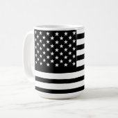 白黒アメリカ国旗 コーヒーマグカップ (正面左)