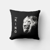 白黒アモダンートポップ・アートのライオンエレガント頭 クッション (正面)