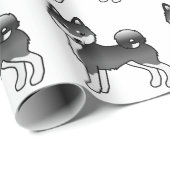 白黒アラスカンKlee Kaiかわいい犬柄 ラッピングペーパー (ロールコーナー)