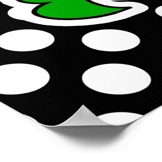 白黒アリゲーターオン水玉模様 ポスター (角)