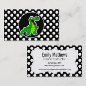 白黒アリゲーターオン水玉模様 名刺 (正面/裏面)