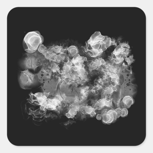 白黒アルコールインクレトロ スクエアシール (正面)