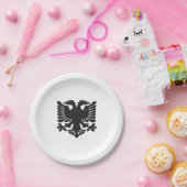 白黒アルバニアイーグル紙プレート ペーパープレート (パーティー)