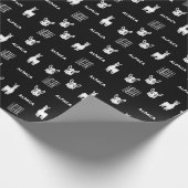 白黒アルパカラッピング紙by Wighar ラッピングペーパー (角)