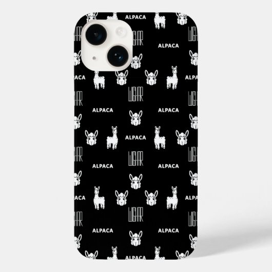 白黒アルパカiPhone 14ケースby Wighar Case-Mate iPhoneケース (裏面)