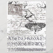 白黒アルファベットコラージスクラップブック紙 (裏面)