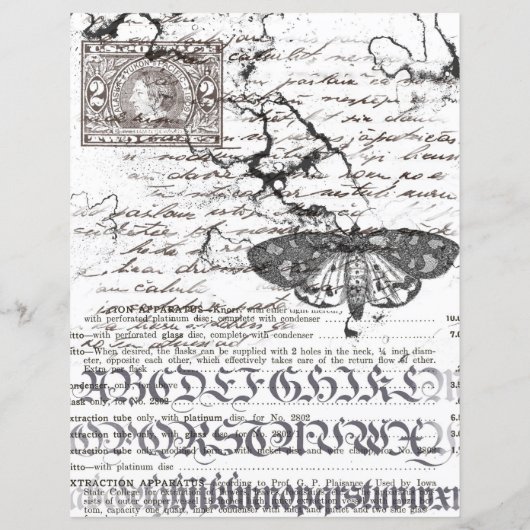 白黒アルファベットコラージスクラップブック紙 (裏面)