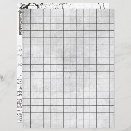 白黒アルファベットコラージスクラップブック紙 (正面/裏面)