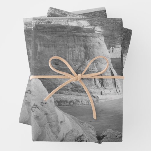 白黒アンセルアダムス峡谷写真 ラッピングペーパーシート (インサイチュ)