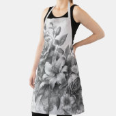 白黒アンティークフローラの完璧 エプロン (インサイチュ)