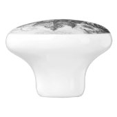 白黒アンティークフローラの完璧 セラミックノブ (側面)