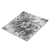 白黒アンティークフローラの完璧 タイル (側面)