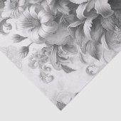 白黒アンティークフローラの完璧 薄葉紙 (詳細)