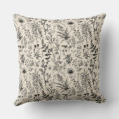 白黒アンティーク旧植物学3 クッション (裏面)