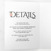 白黒アンパサンドとピンクのバラ結婚ズ 三つ折り招待状 (内部最初)