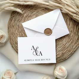 白黒アンパサンドモダンありがとう サンキューカード