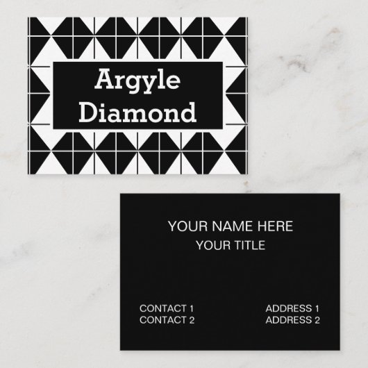 白黒アーガイル 名刺 (正面/裏面)