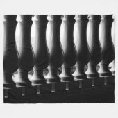白黒アーキテクチャ フリースブランケット (正面(横))
