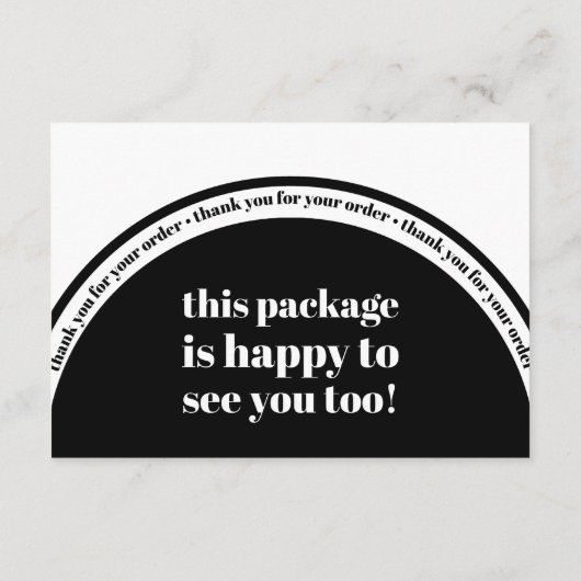 白黒アーチありがとうございます。スモールビジネス エンクロージャーカード (裏面)