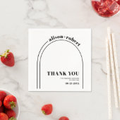 白黒アーチとタイポグラフィサンキューズ結婚ーズ スタンダードカクテルナプキン (インサイチュ)