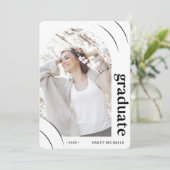 白黒アーチフォト卒業パーティーInvita 招待状 (スタンド正面)