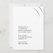 白黒アーチフォト卒業パーティーInvita 招待状 (裏面)