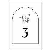 白黒アーチミニマルモダンラリストのテーブル番号 テーブルナンバー (裏面)