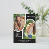 白黒アーチ写真卒業 案内状 (スタンド正面)