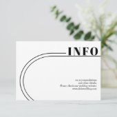 白黒アーチ及びタイポグラフィミニマル結婚リスト エンクロージャーカード (スタンド正面)