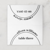 白黒アーチ及びタイポグラフィミニマル結婚リスト プレイスカード (外部開封)