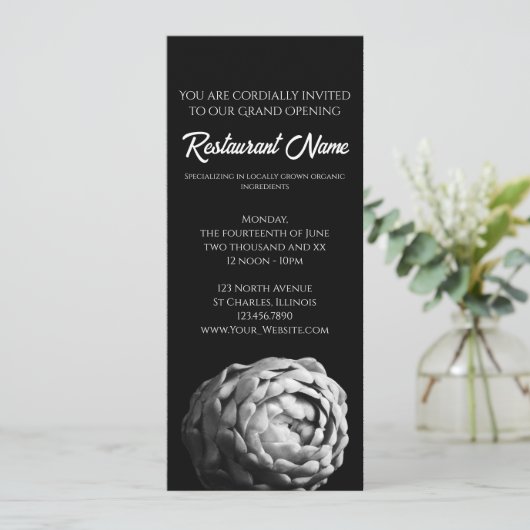 白黒アーティチョークレストラングランドオープニング 招待状 (スタンド正面)