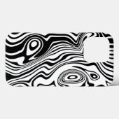 白黒アートの波 – お客様の色 Case-Mate iPhoneケース (裏面 (横))