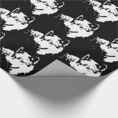 白黒アートグポップ・アートのレーウルフ ラッピングペーパー (角)