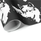 白黒アートグポップ・アートのレーウルフ ラッピングペーパー (ロールコーナー)