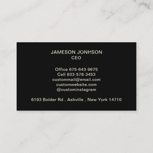 白黒アートグランジブカッコいいランド+お名前 名刺 (裏面)