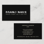 白黒アートグランジブカッコいいランド+お名前 名刺 (正面/裏面)