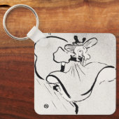 白黒アートジェーン・アヴリルby Toulouse Laurec キーホルダー (正面)