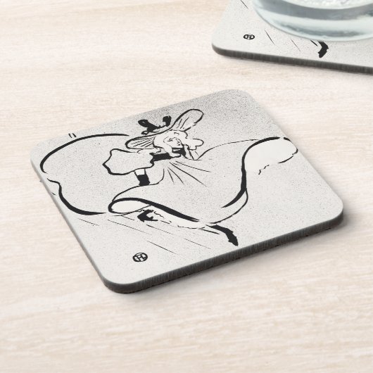 白黒アートジェーン・アヴリルby Toulouse Laurec コースター (左側)