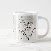白黒アートジェーン・アヴリルby Toulouse Laurec ジャンボコーヒーマグカップ (右)