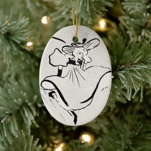 白黒アートジェーン・アヴリルby Toulouse Laurec セラミックオーナメント (ツリー)
