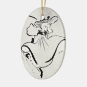 白黒アートジェーン・アヴリルby Toulouse Laurec セラミックオーナメント (左)